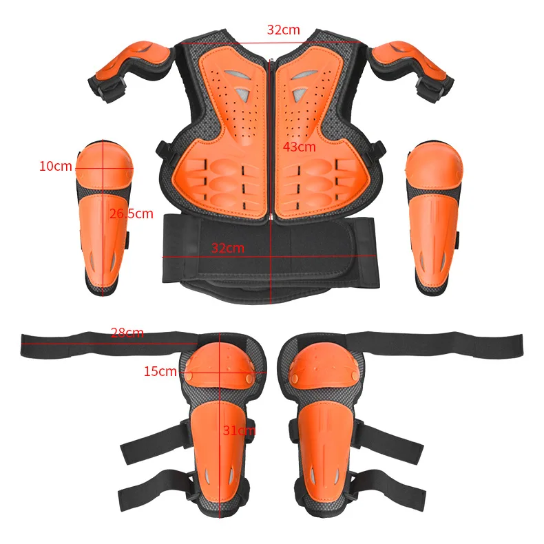 Motorcycles Body Armor Vest Kid Shoulder Chest Waist Protector Child Riding Jacket