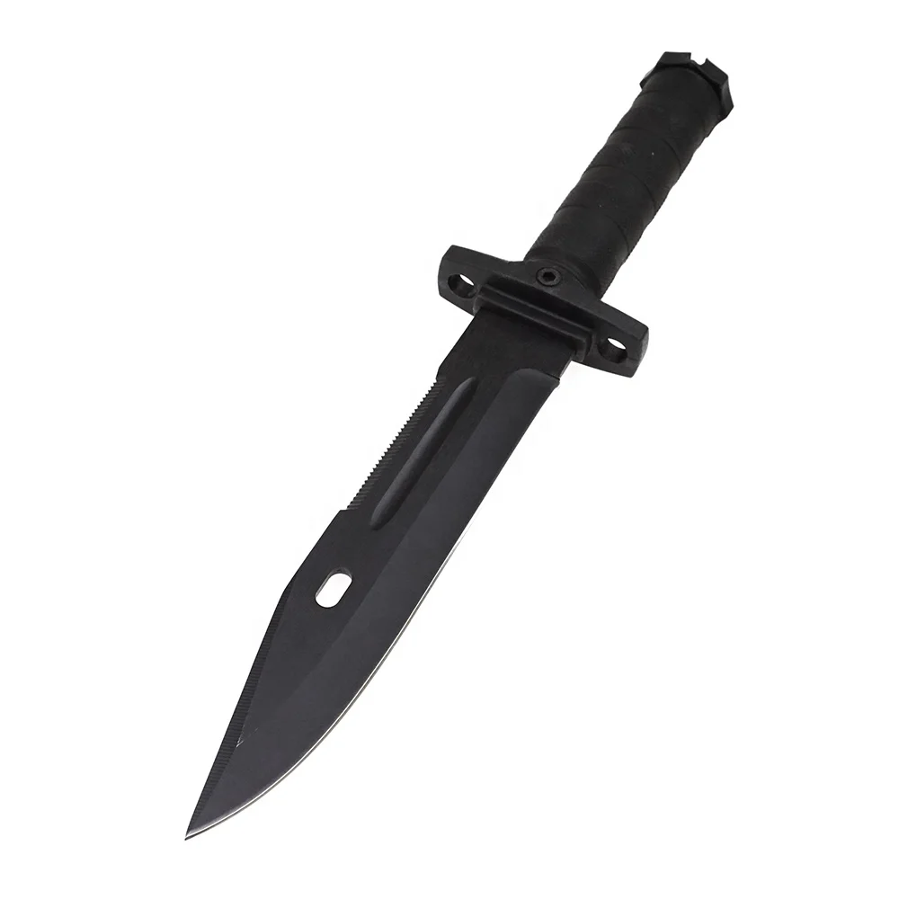 
Высококачественный черный тактический военный охотничий нож из нержавеющей стали с фиксированным клинком и твердым футляром 