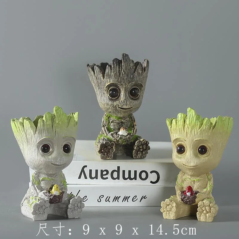 indoor cute planter with baby yoda toys mini yoda baby yoda planter groot flower pot