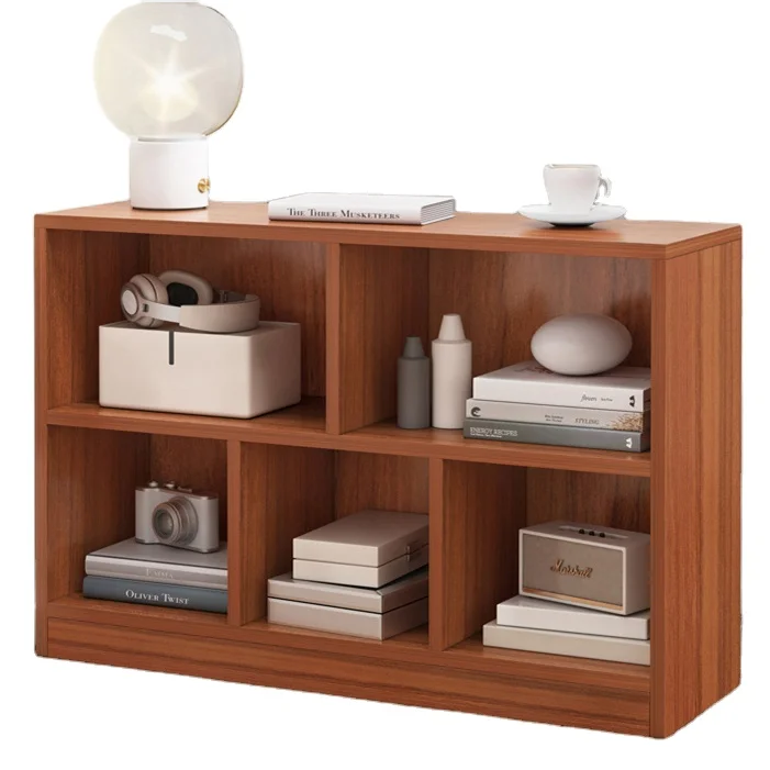 Modern simple China manufacturer open cabinet storage living room bedroom low cube bookcase wooden bookcase