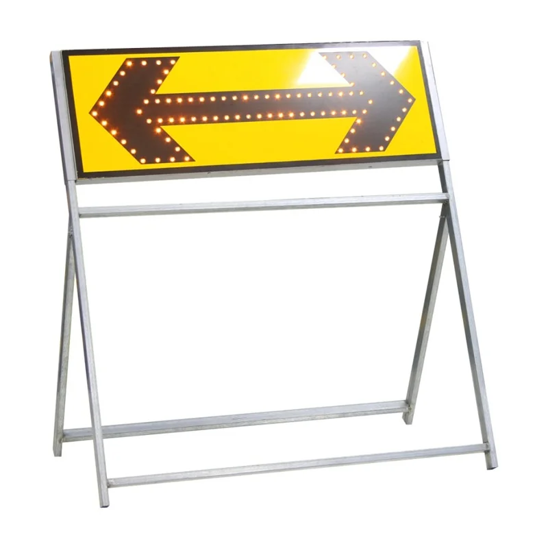 Aluminum Solar Cell Traffic Signs for Roadways PC Material Left Right Arrow Caution Light Signage Solar-Powered Triangle Pattern