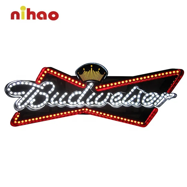 NIHAO популярный наружный внутренний Акриловый светодиодный неоновый знак для рекламы бара