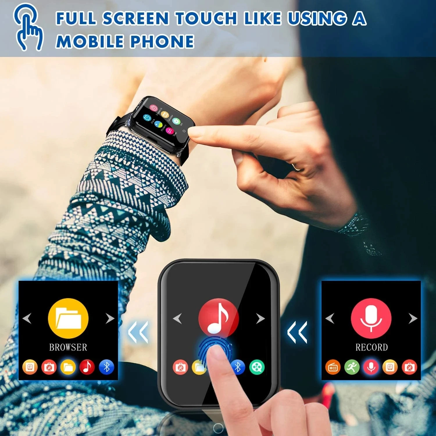 Mp3-плеер RUIZU M8 BT металлический встроенный динамик шагомер FM-радио запись электронная книга часы мини-музыкальный плеер без