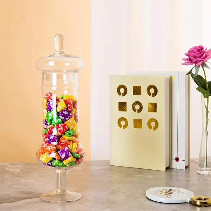 2024 Best Selling Home Decor Clear Elegant Candy Glass Apothecary Storage Buffet Jars Wedding Decorative