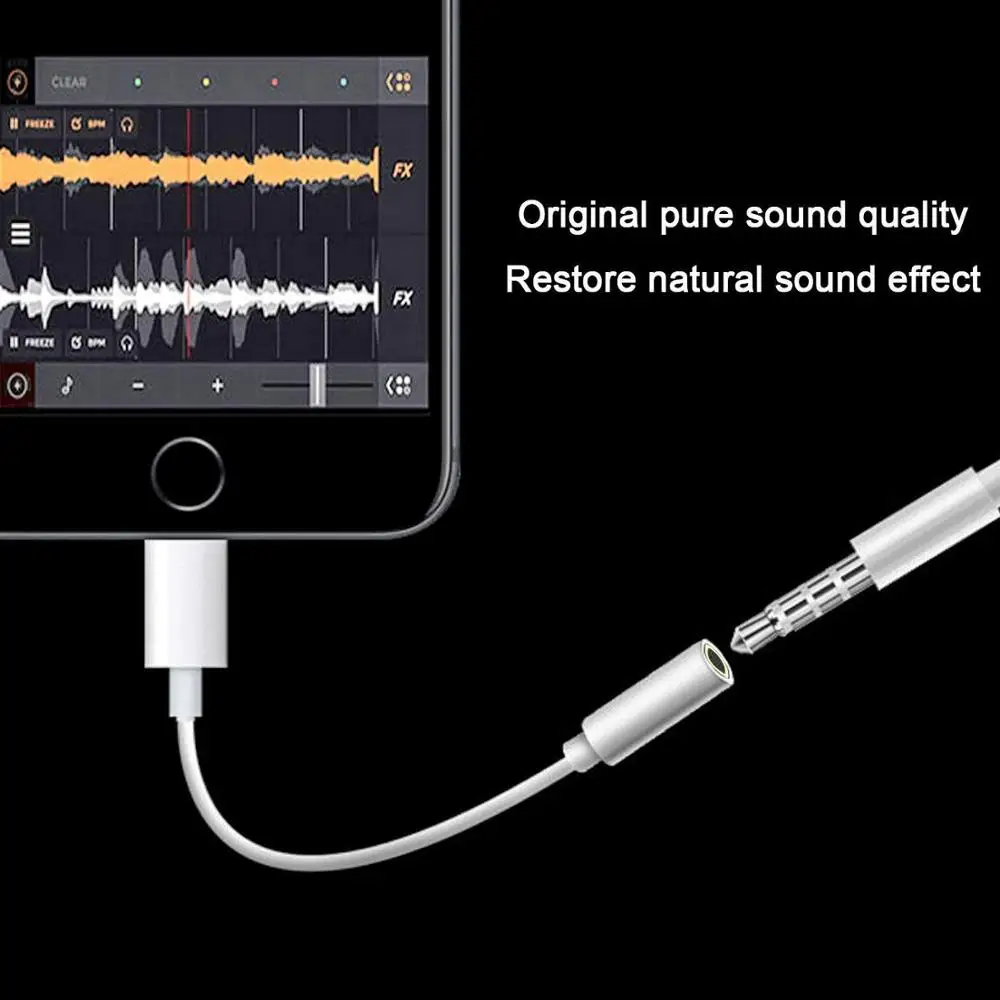 
IOS 14 Headphone Adapter For iPhone Earphone AUX Adapter 3.5 mm headphone audio aux adapter Lighting To 3.5mm aux cable 