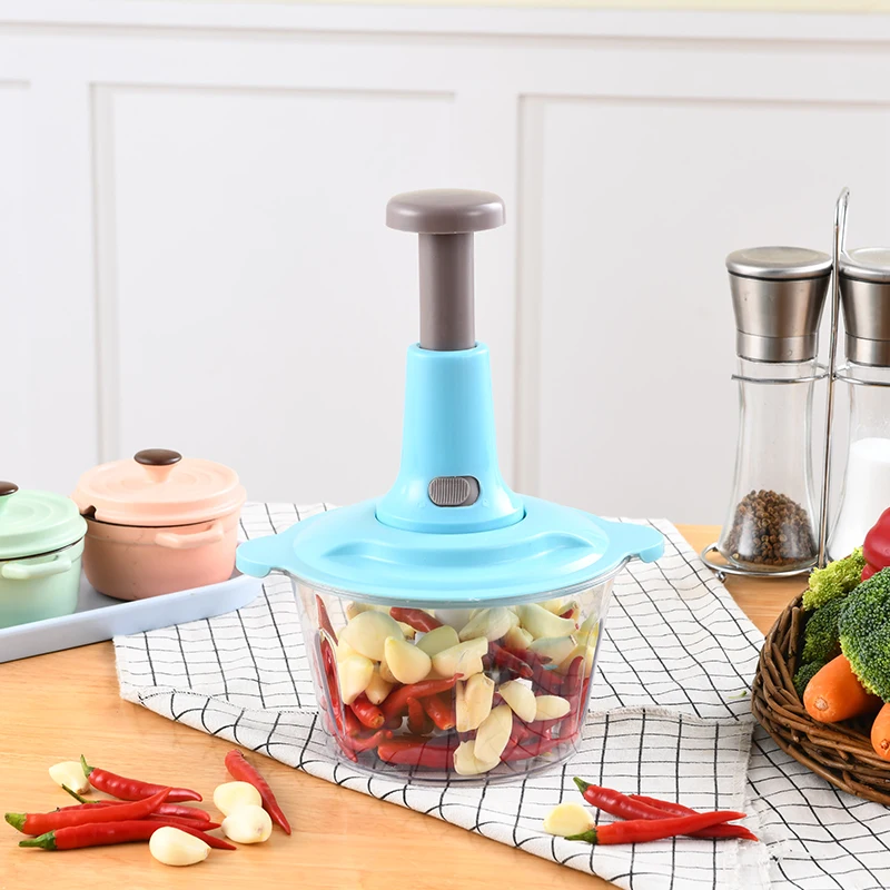 kitchen meat grinder veggies garlic onion cutter food processor manual push hand press vegetable chopper