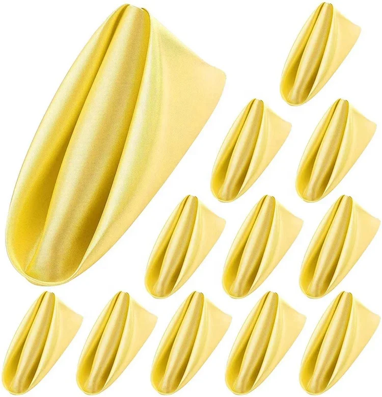 Hot Sale Polyester Fabric Colors Table Napkin Dinner Hotel Table Wedding Satin Napkin for Restaurant