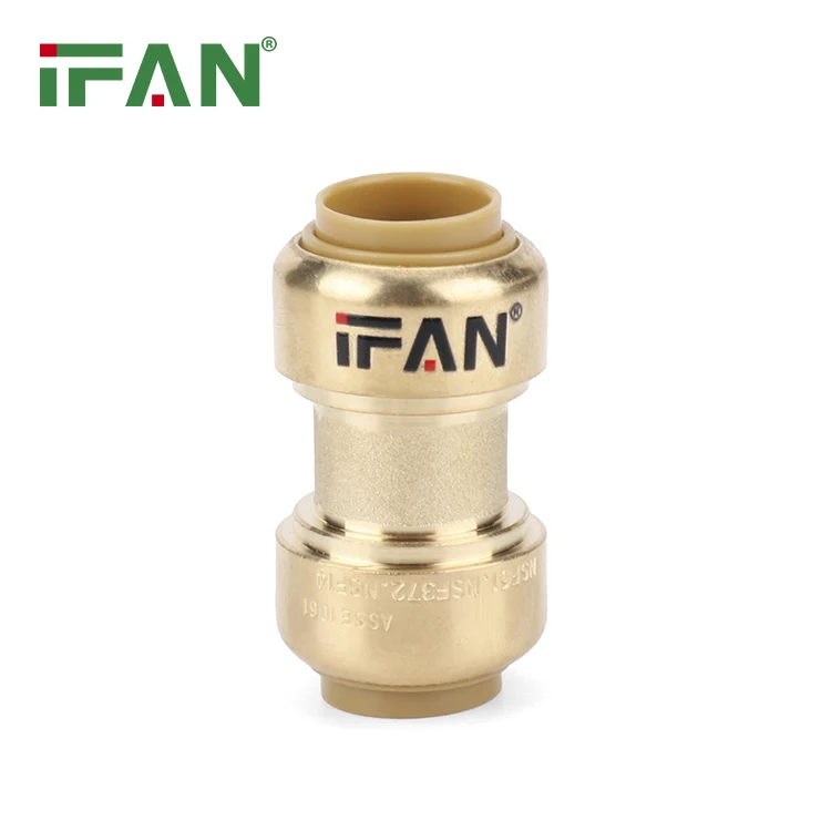 IFAN Manufacturer Pex Fitting Brass Push Fitting Plumbing Water Tube Connector Push Fit Coupling Pex Al Pex Fitting