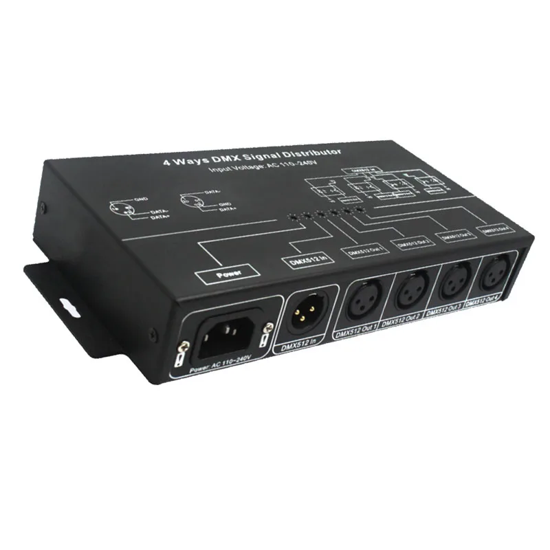 AC100-240V DMX512 сигнальный 4-сторонний разветвитель XLN Rj45