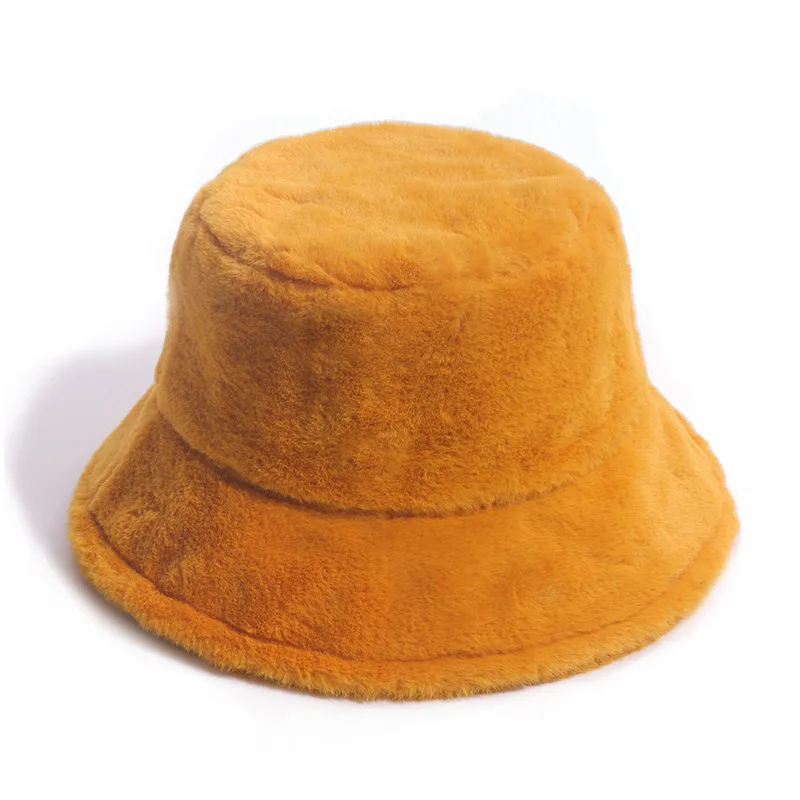 Женские меховые шляпы TOROS из кроличьего меха, однотонная теплая плотная пушистая зимняя Панама на заказ