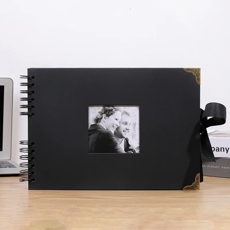 Hot Selling DIY Photo Album Creative Horizontal Edition Bow Tie Windowed Scrapbook Storage Album Set Gift for Couples Friends