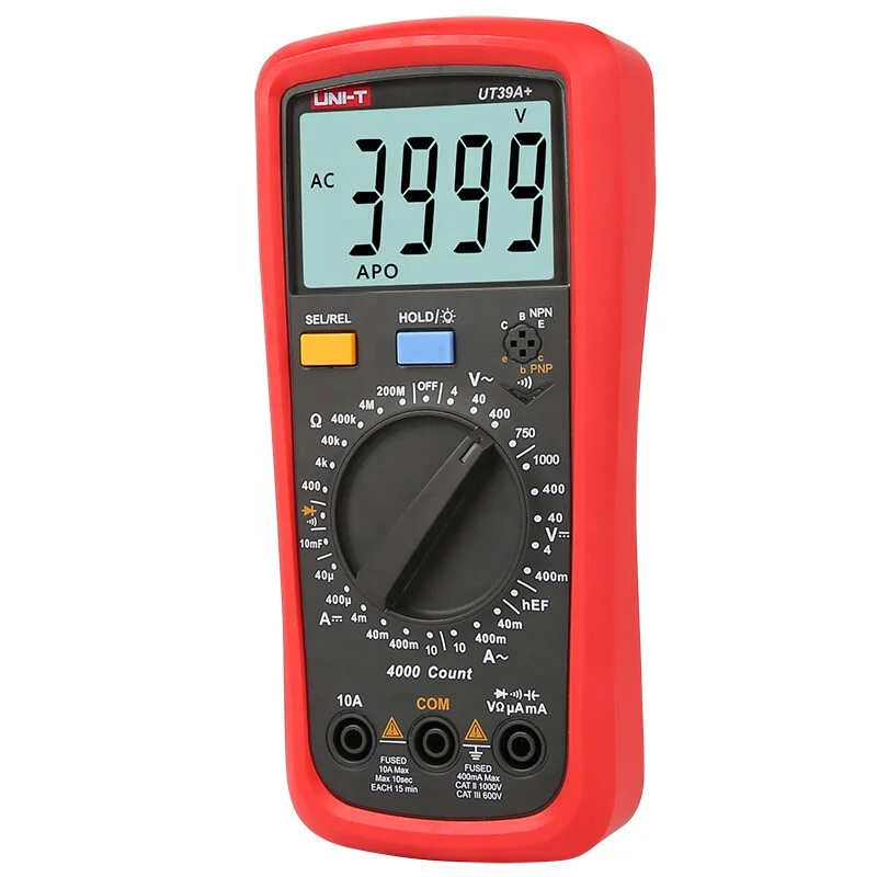 Цифровой мультиметр UT39A + ручной тестер автоматического диапазона 1000 в 10 А AC DC температура/частота/HFE/NCV