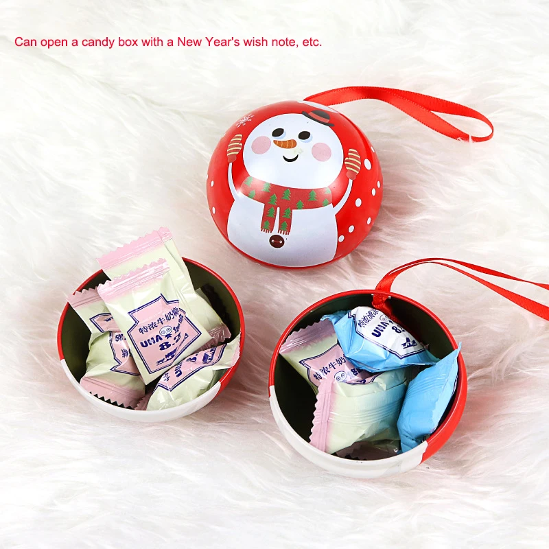 Металлические украшения на заказ круглая банка для конфет коробка Рождественские шары в