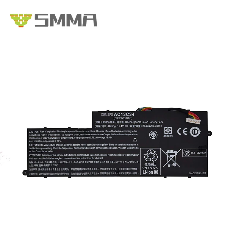 
30WH 2640mAh AC13C34 Laptop Battery for Acer Aspire V5-122P V5-122P-0408 V5-122P-0467 E3-111 E3-112 V5-132 V5-132P Series 