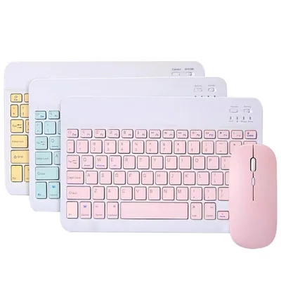 Wireless Keyboard and Mouse Combos Set Blue-tooth Spanish French Korean For iOS iPad Android Windows Phone Tablet Keyboard