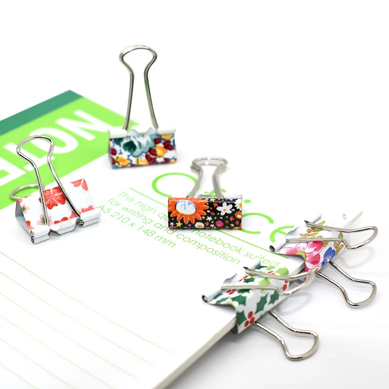 Cute Binder Clips Office Paper Clamps Color Assorted Large Medium Small Long Tail Clip Paper Clip Best Sell Metal Convenient