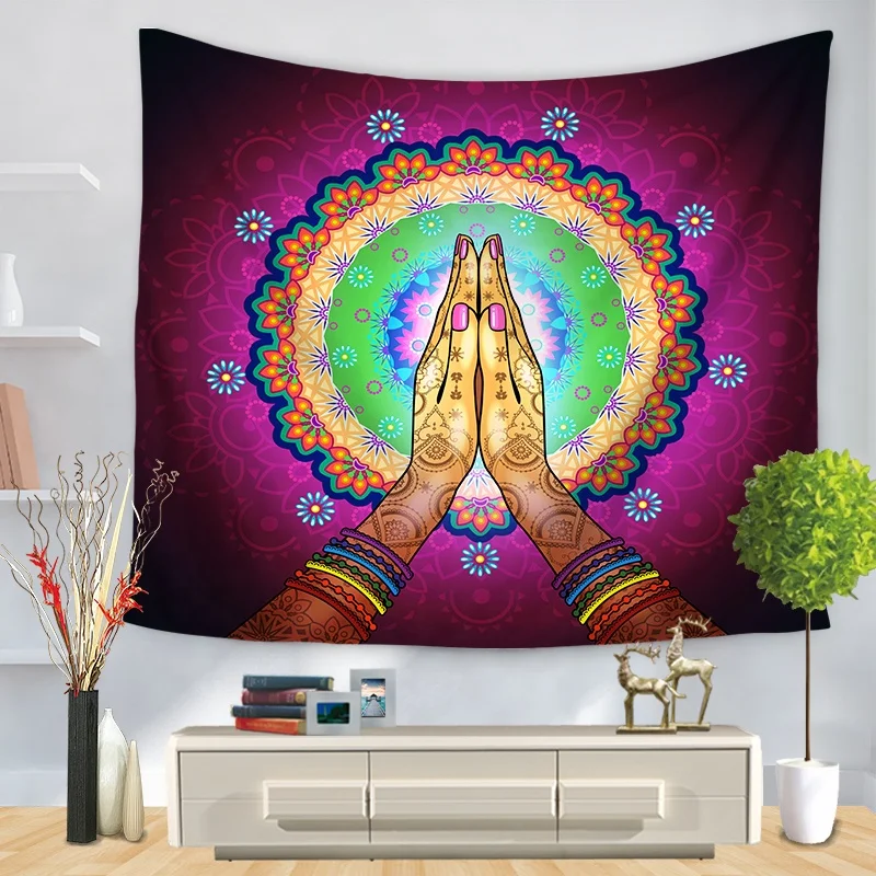 Мантра Hinduism настенная подвесная цветная Om чакра Триппи хиппи бохо психоделическая МАНДАЛА