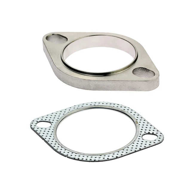 Custom Stainless steel Exhaust Hardware Gasket exhaust flange with 2 3 bolt for exhaust pipe connector