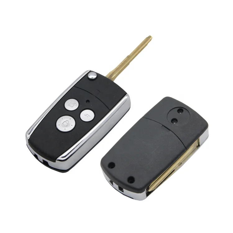 Hot Selling Hyund Car Key Replacement Shell Shiny Remote Case Brass Blank with 3 Buttons
