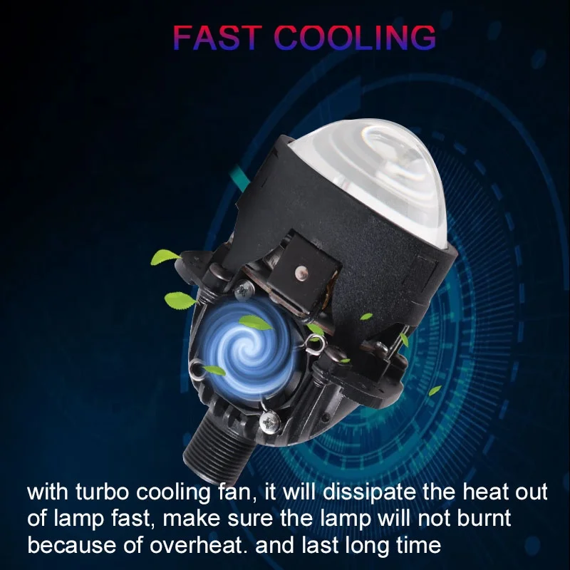 
2020 Sanvi New Design H4 H7 9006 2.5 inch bi led projector lens Headlight h4 h7 Car LED Headlight Auto BI-LED Lens Headlight 