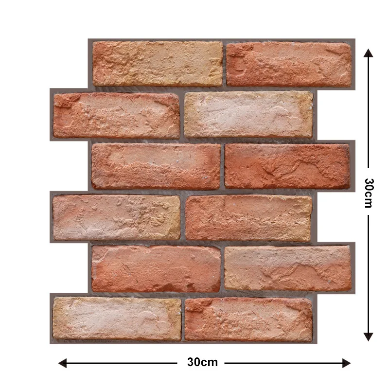 Newly pvc foam brick stickers art wall paper 3d brick wallpaper home decoration 30*30cm three-dimensional concave living room