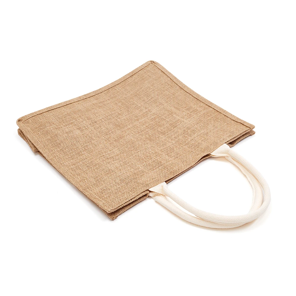 Wholesale Eco-Friendly Materials Recycled 100% Jute Bags Blank Burlap Jute Tote Bags With Handles