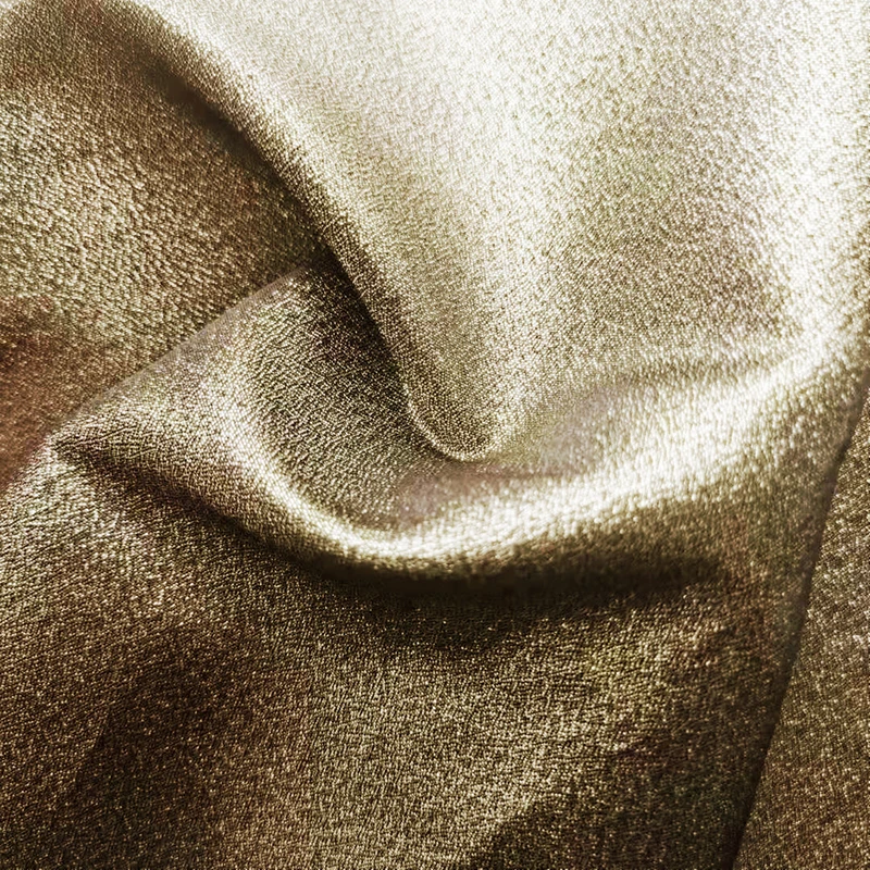 In stock polyester and polyamide fibre blend moss crepe fabric shiny crepe organza fabric for dressing up clothes