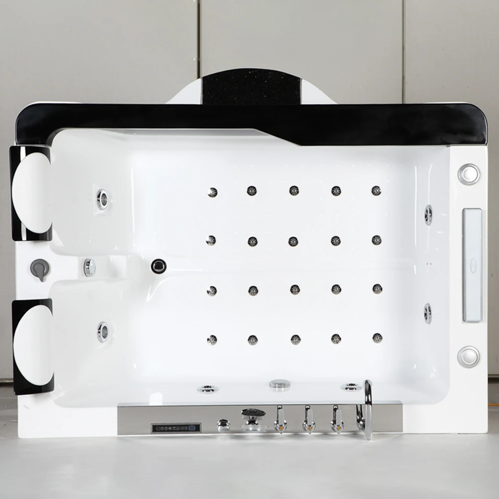 rectangular water jet custom fiberglass tub extra large bathtubs two person massage whirlpool bathtub with tv