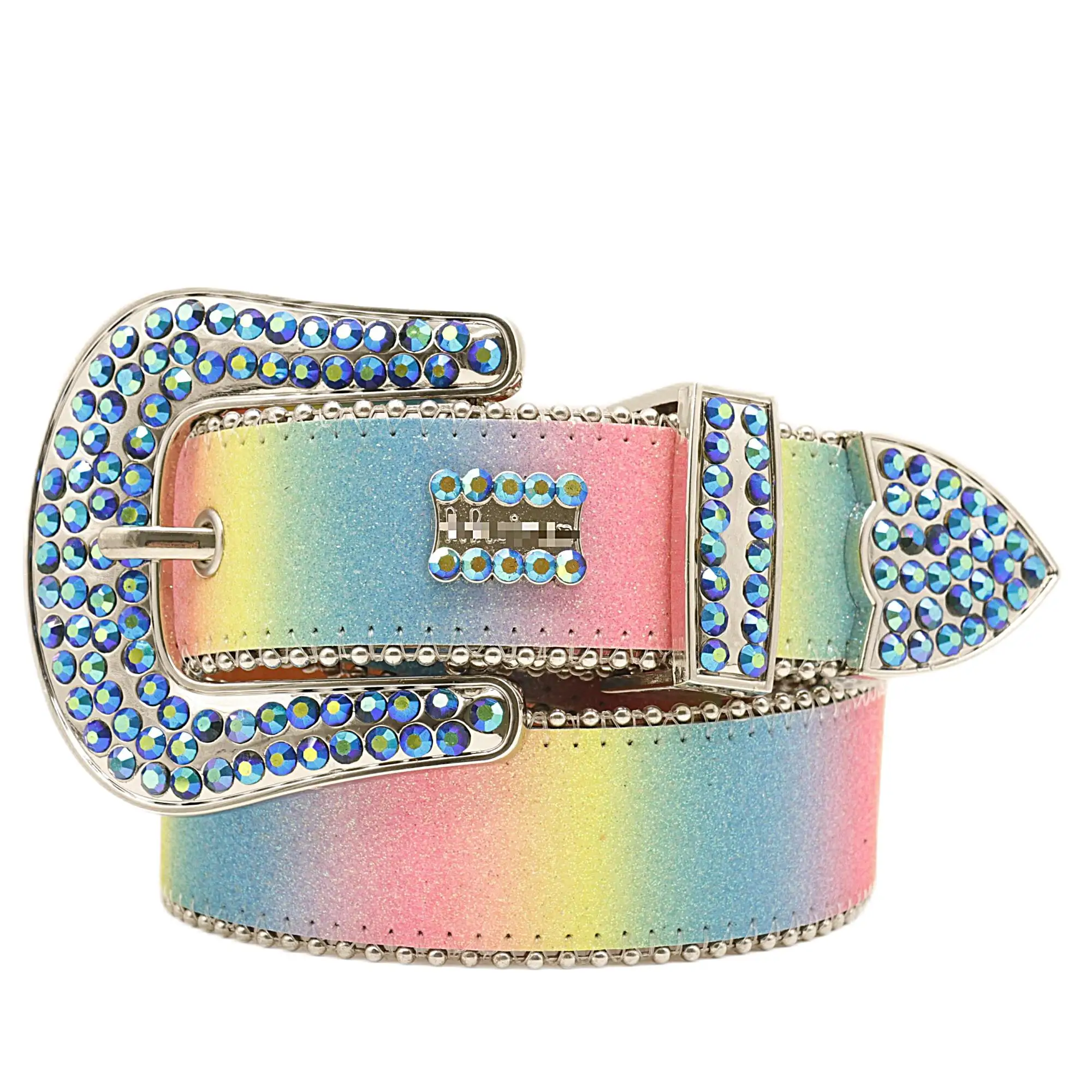 Famous Brand Studded Rhinestone Belt Kids Designers Belts Boy Girls Streetwear Bling Crystal Removable Buckle Belt Custom