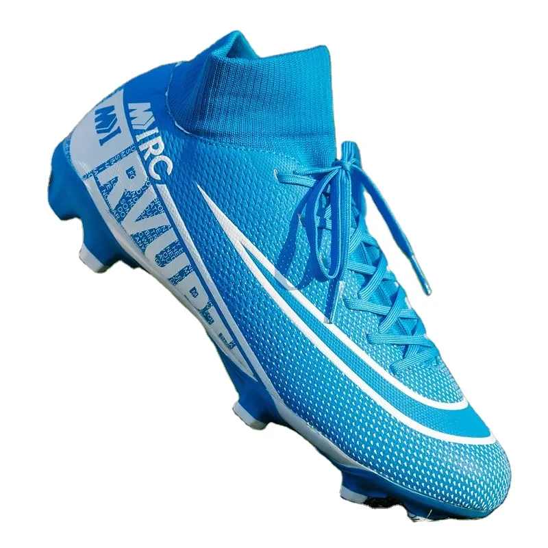 Microfiber Leather Waterproof Professional Mens Outdoor Football High Heel Teenagers Soccer Boots Cleats