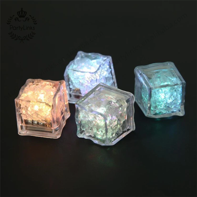 12pcs LED Ice Cubes Glowing Party Ball Flash Light Luminous Neon Wedding Festival Christmas Bar Wine Glass Decoration Supplies
