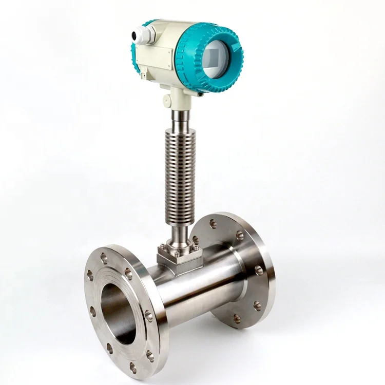  Flange connection mass gas vortex flow meter digital 4-20mA output flowmeter for high temperature