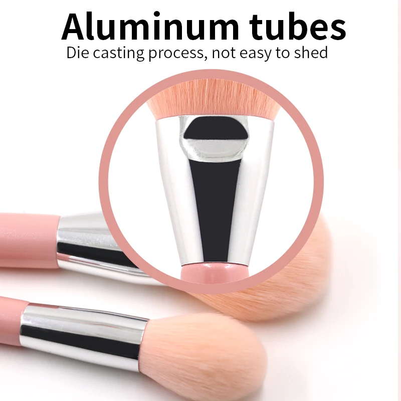 Yally sale china wholesale private label aluminum synthetic hair make up brushes professional pink makeup brush set high quality