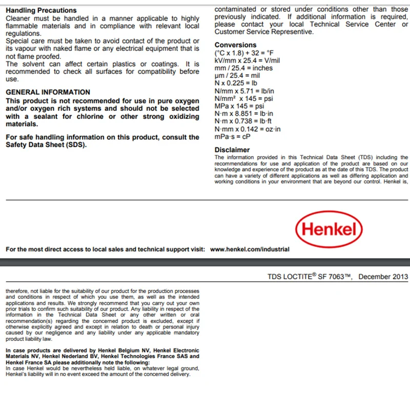 Прозрачные клеи для очистки поверхности Henkel loctite SF 7063 400 мл органический растворитель чистящее средство металлического