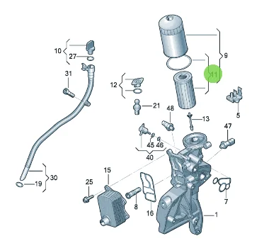 Available for Volkswagen /audi Oil filter OE number L06L 115 562 A