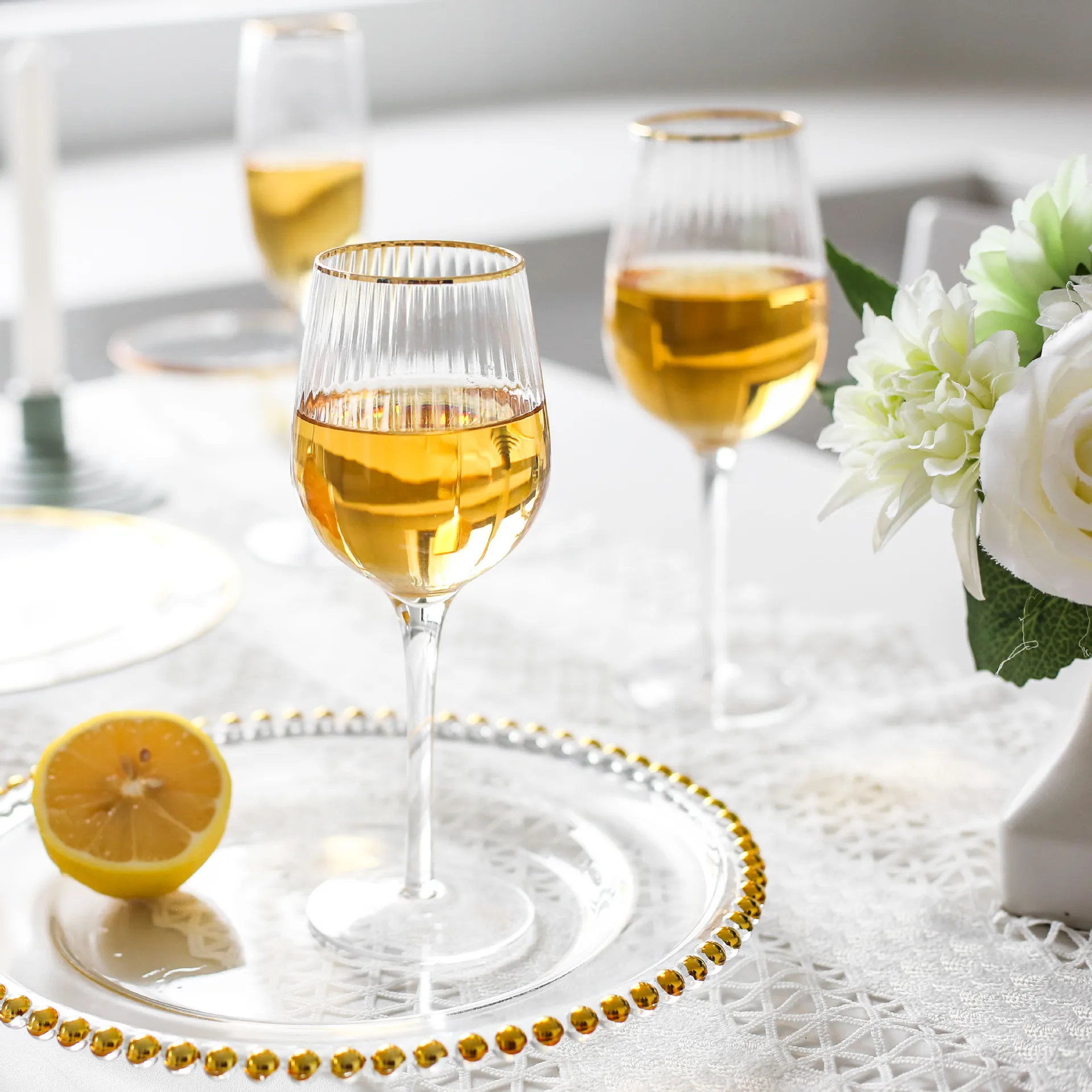 striped glass wine transparent champagne household crystal goblet