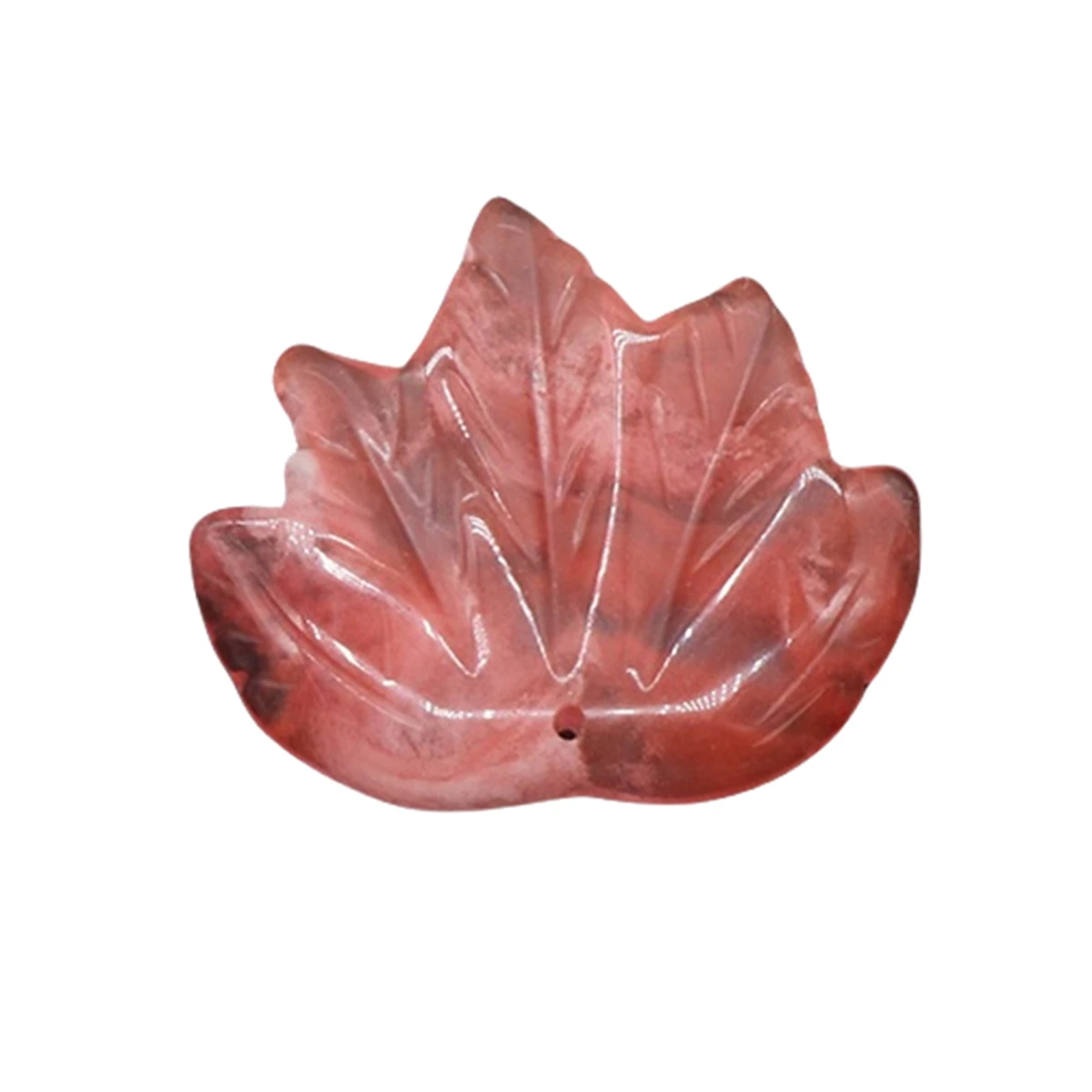 High Quality Syn.Cherry Quartz Charm 50MM Large Maple Leaves Pendant Healing Natural Carved Stone for DIY Jewellery Making