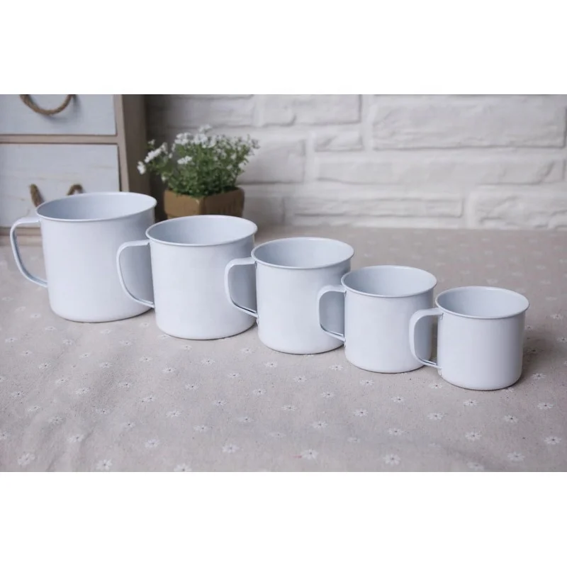 Hot Sales Custom Logo Printing Metal Sublimation Enamel Coffee Mugs Outdoor Camping Enamel Mug Vintage