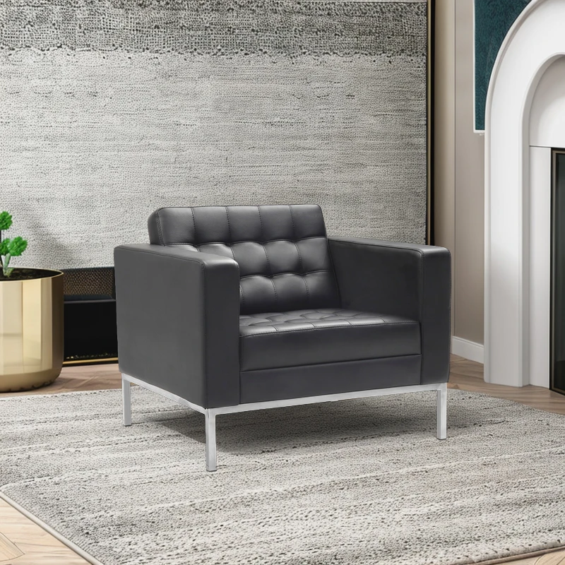 Дешевый современный диван мягкий расслабляющий кожаный одно сиденье офисный стул для приема