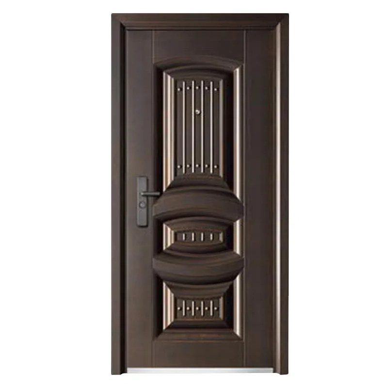 BOWDEU DOORS German high-end security steel doors main entrance front entry imitate bronze brass material home