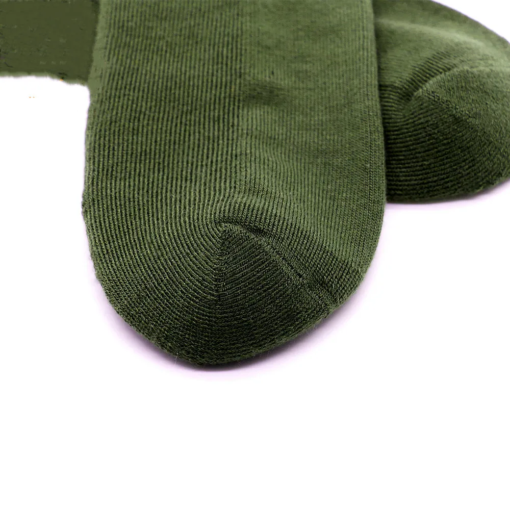 custom logo Jungle Green sport boot cotton anti fungal army green socks