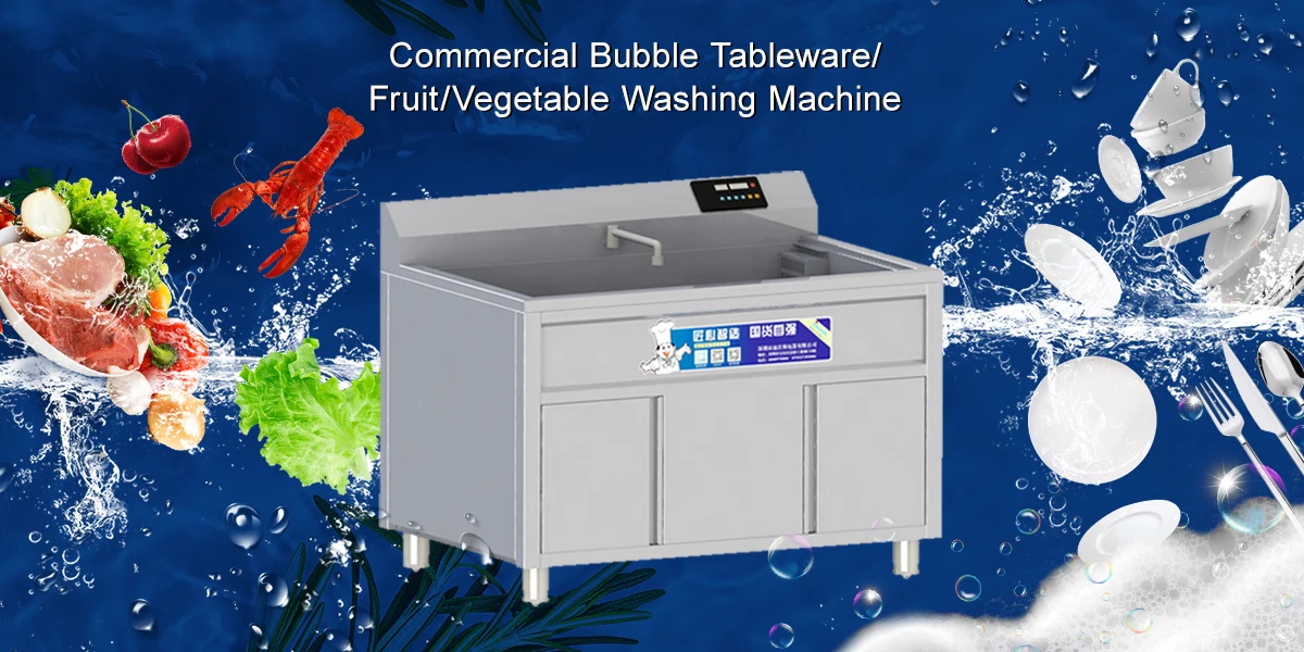 Multi-Functional Fruit and Vegetable Bubble Washer machine for Restaurant Diner ang school Ultrasonic Washing Dishwasher