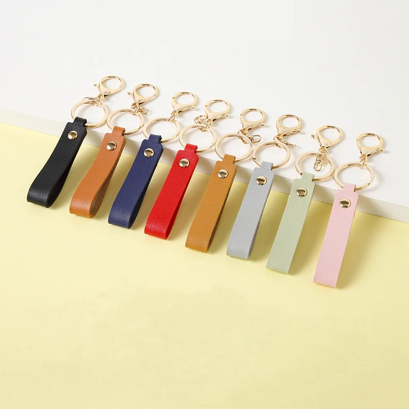 New Fashion Leather Keychain Men Women Metal Key Ring Pendant CarWaist Wallet Accessories Jewelry for Friend Gifts Wholesale