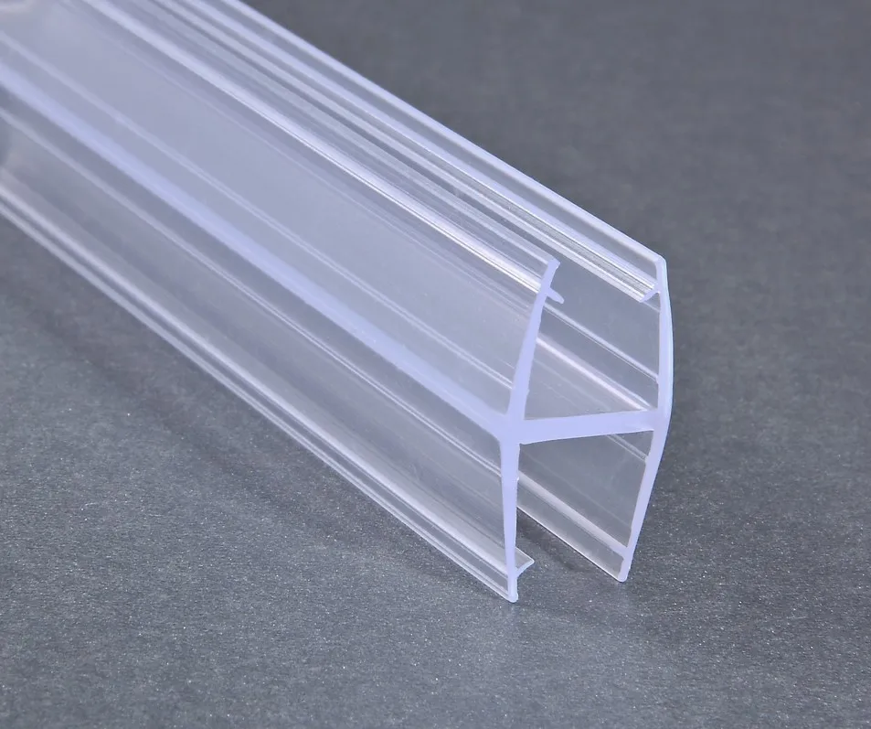 Glass Door Hardware  H-Type  shower door PVC Seal strip  Clear (Transparent) Rubber water-proofing seal