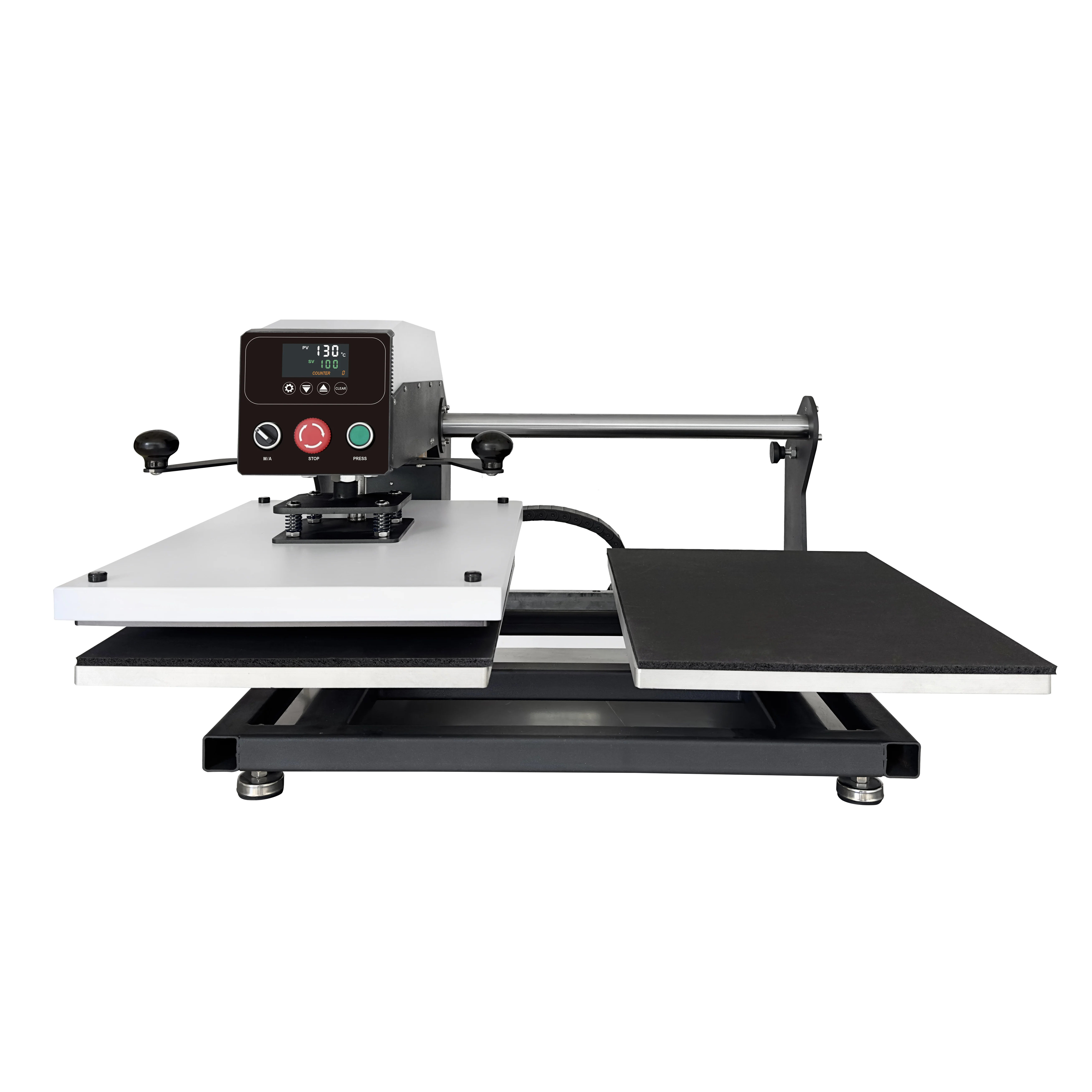 40*50 Double Station prensa de calor de vaso Pneumatic Semi-automatic Sublimation Heat Press Machine for t-shirt