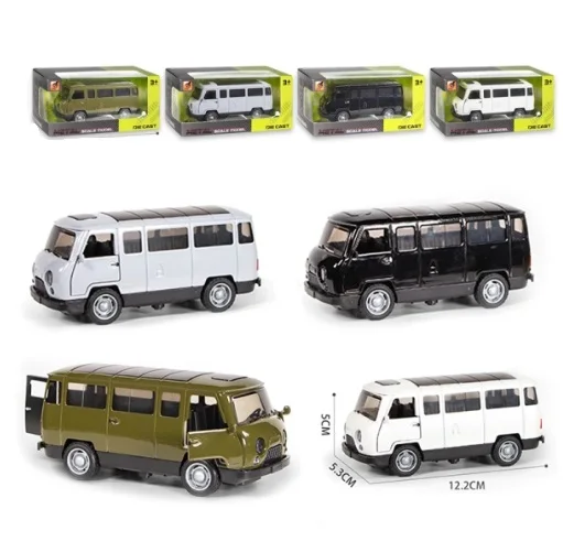 1:36 scale minibus toy die cast bus pull back toy door opening bus toy model