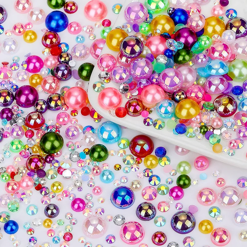 2mm 3mm 4mm 5mm 6mm Flatback ABS Half Round Pearls Cabochons Bead For Diy Decoration Embellishments Half Round Pearls Beads