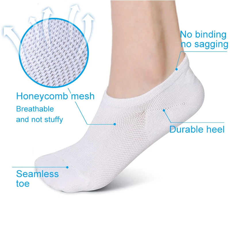 Enerup Custom No Show Cushioned Socks Women Men Anti-Bacterial Invisible No Binding Bamboo Socks