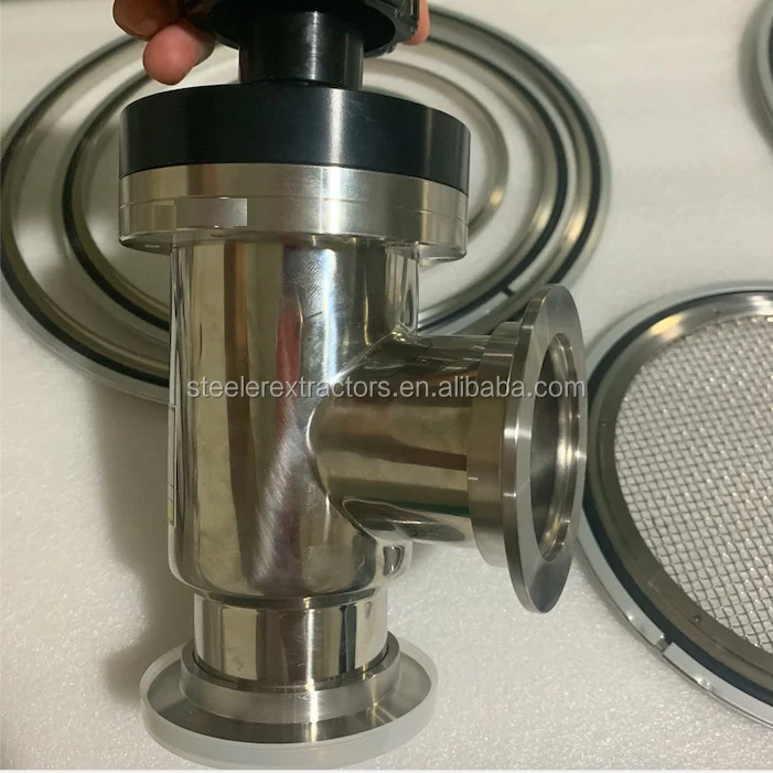 Stainless Steel KF vacuum flapper valve Circular cylinder Angle valve