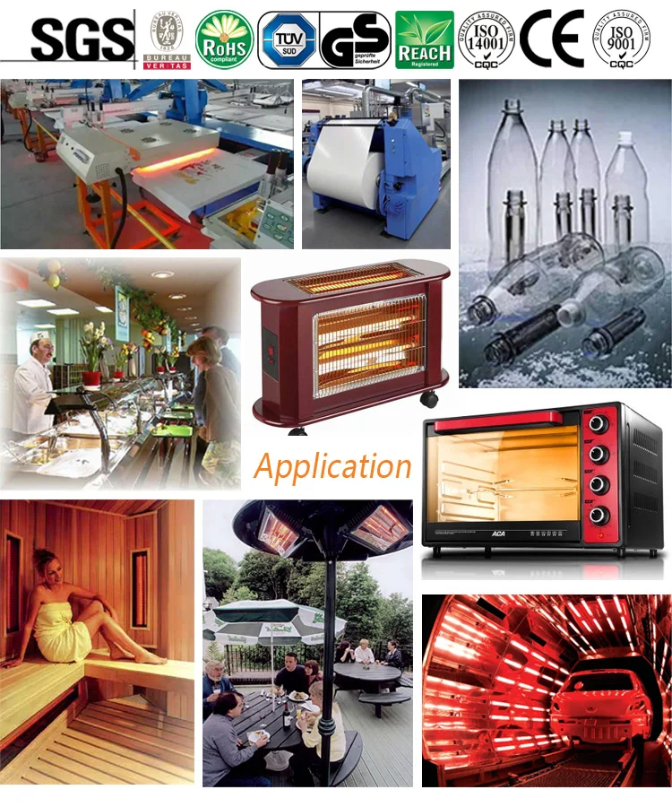 Star Filament Halogen Heating Emitter Fast Mid-wave Flash Drying Infrared Heating Lamp for Screen Printing Machines